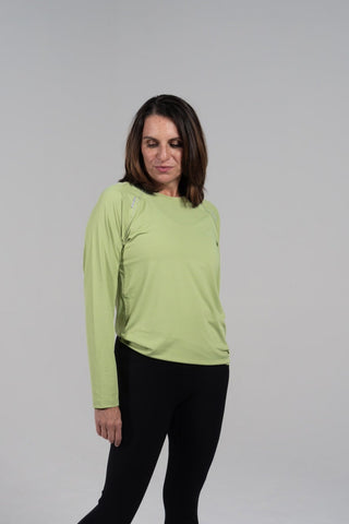 Alyth Active Alive Unleashed Long Sleeve in Cream - Women's Workout Long Sleeve Top Back View