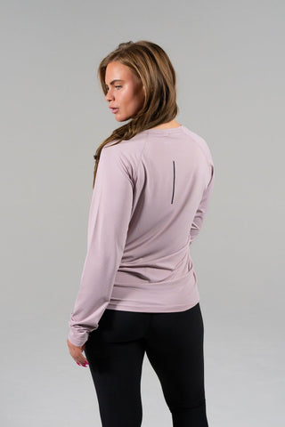 Alyth Active Alive Unleashed Long Sleeve in Pale Pink - Women's Workout Long Sleeve Top Back View