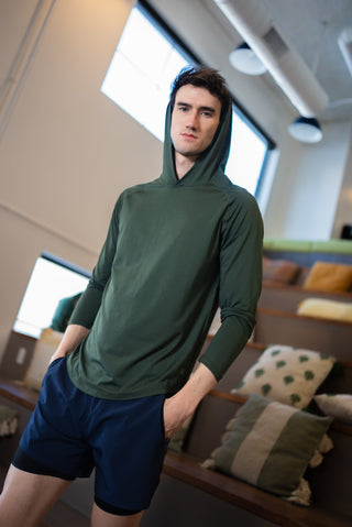 Alyth Active Brilliant V2 Hooded Long Sleeve in Dark Grey - Women's Training Hoodie Side View