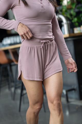 Alyth Active Calm Feather-Soft Lounge Short in Black - Women's Lounge Shorts Detail View