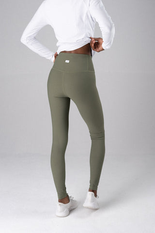 Alyth Active Dynamic Devoted Lite Legging in Army Green - Women's Workout Leggings Side View