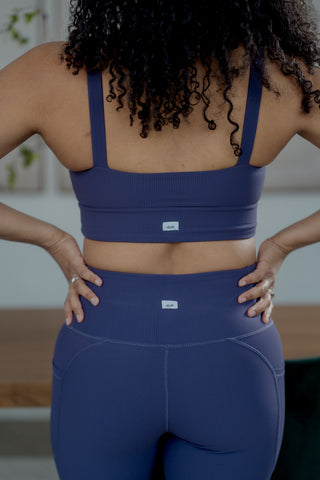 Alyth Active Dynamic Devoted Sports Bra in Ironwine - Women's Athletic Sports Bra Detail View