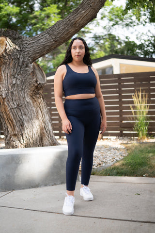 Alyth Active Dynamic Devoted Sports Bra in Midnight Plum - Women's Athletic Sports Bra Side View