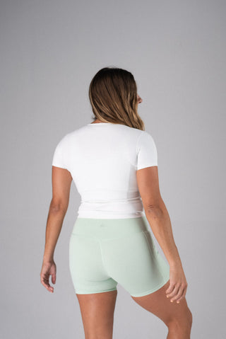 Alyth Active Dynamic Devoted Tee in Black - Women's Workout T-Shirt Back View