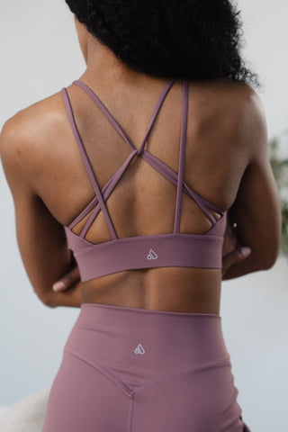 Alyth Active Gravity Adventurous V2 Sports Bra in Dark Mauve - Women's Athletic Sports Bra Front View