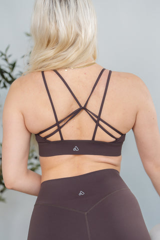 Alyth Active Gravity Adventurous V2 Sports Bra in Umber - Women's Athletic Sports Bra Back View