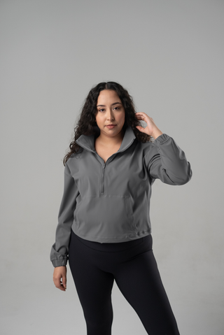 Alyth Active Gravity Breaking Free Pullover in Black - Women's Running Clothing Detail View