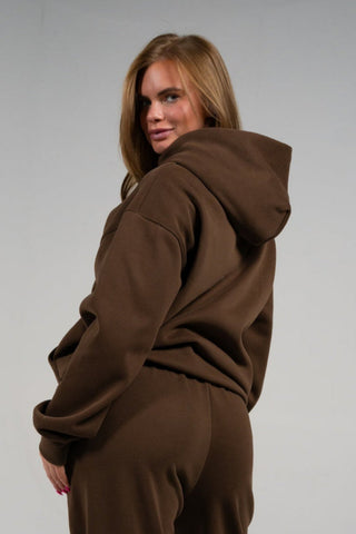 Alyth Active Impactful Hoodie in Milk Chocolate - Women's Lounge Hoodie Front View
