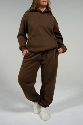 Alyth Active Impactful Joggers in Milk Chocolate - Women's Lounge Joggers Front View