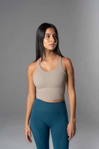 Alyth Active Rebellious Crop Bra in Deep Red - Women's Athletic Sports Bra Back View