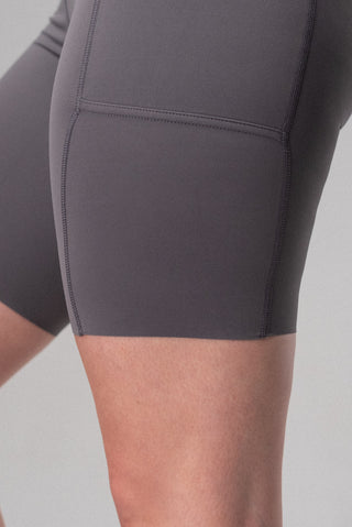 Alyth Active Serene Simply Short in Dark Grey - Women's Running Shorts Back View