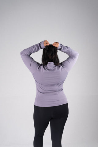 Alyth Active Serene Soft Motivate Jacket in White - Women's Running Jacket Back View