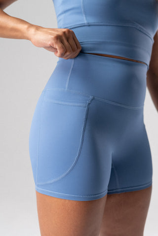Alyth Active Serene Transform Short in Black - Women's Athletic Shorts Back View