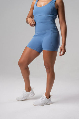 Alyth Active Serene Transform Short in Oatmeal - Women's Athletic Shorts Side View