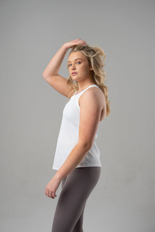 Alyth Active Always Worthy Ribbed Tank in Serene Sky - Women's Workout Tank Top Side View