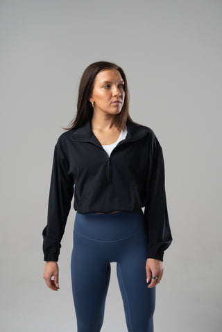 Alyth Active Gravity Breaking Free Pullover in Taupe Pink - Women's Running Clothing Detail View