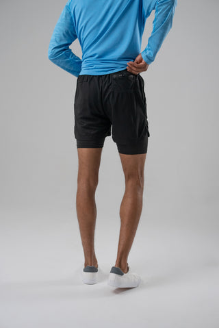Alyth Active Powerful Shorts in Black - Women's Workout Shorts Back View