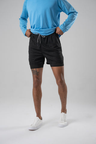 Alyth Active Powerful Shorts in Black - Women's Workout Shorts Front View