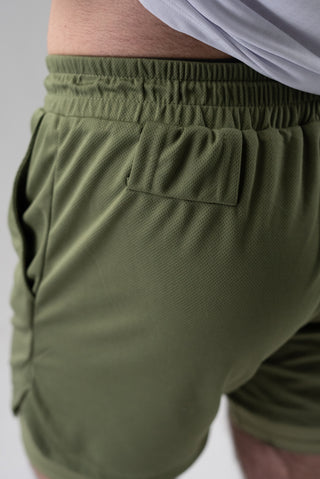 Alyth Active Powerful Shorts in Oatmeal - Women's Workout Shorts Side View