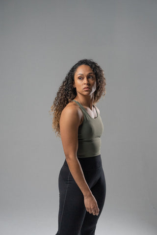 Alyth Active Rebellious Crop Bra in Cool Mint - Women's Athletic Sports Bra Front View