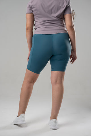 Alyth Active Serene Simply Short in Teal - Women's Running Shorts Back View